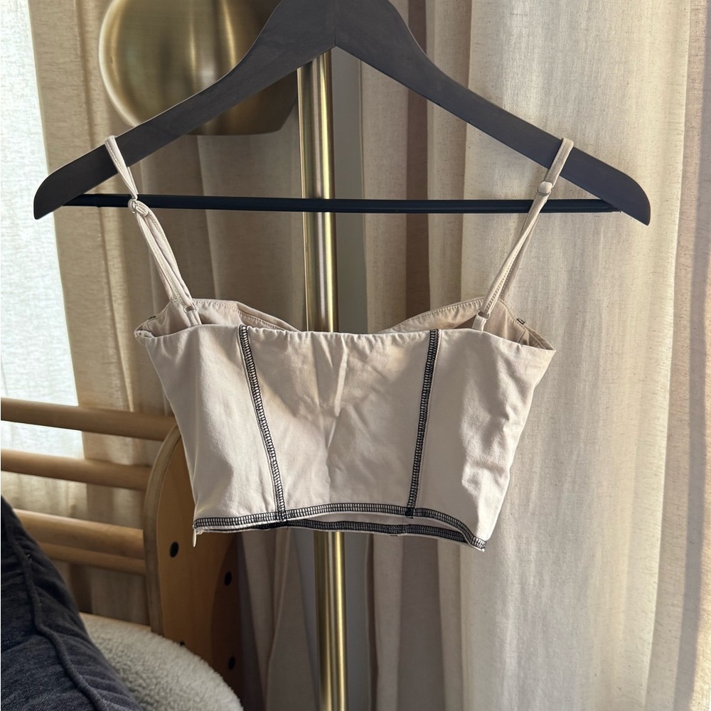 Princess Polly Cream Bustier Bra with Black Stitching | 2 - Picture 3 of 5